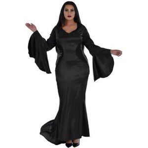 Adult Adams Family Halloween Costume Morticia Adams Adult Plus Costume Dress NEW